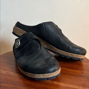Haflinger Black Suede slip on